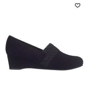 Impo Black Woven Wedge Shoes